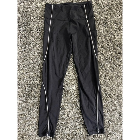 Athleta S Tailwind 7/8 Tight Black Relfective Pockets High Rise Stretch Pants - Picture 3 of 9